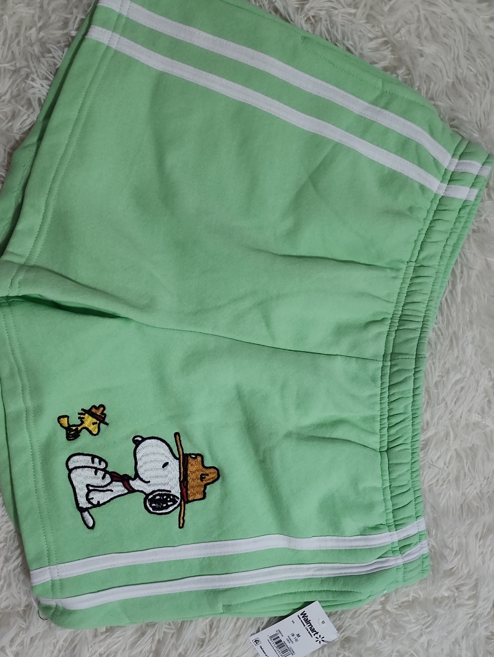 Peanuts Light Green Women's Shorts with Snoopy Patch